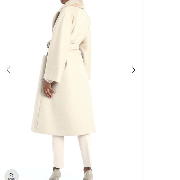 NEW Max Mara Cut the label shop Intrend - 100% Cashmere Mink Collar Coat IT34 - Picture 3 of 13